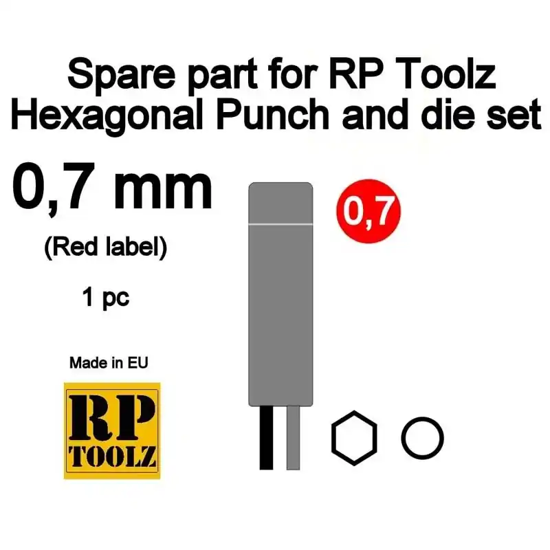 "Punch and die". Cabezal de 0,7 mm. RP TOOLZ RP-PDRD07 Máxima Calidad