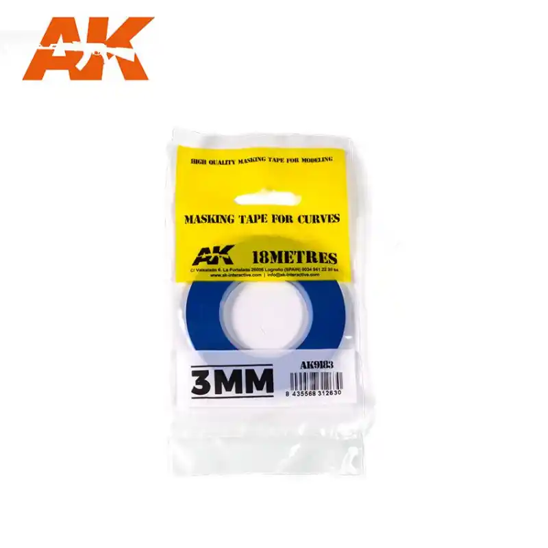 Cinta de enmascarar para curvas, 3,0 mm. AK INTERACTIVE AK9183 Mejor Precio