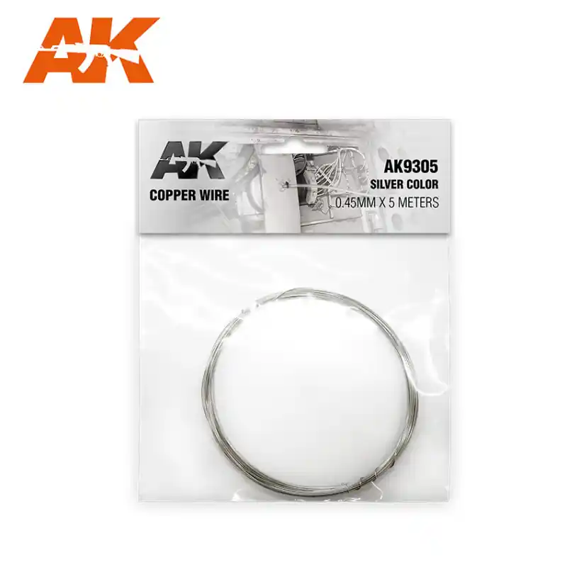 Alambre de cobre 0.45mm x 5 metros. Plata. AK INTERACTIVE AK9305 Certificado
