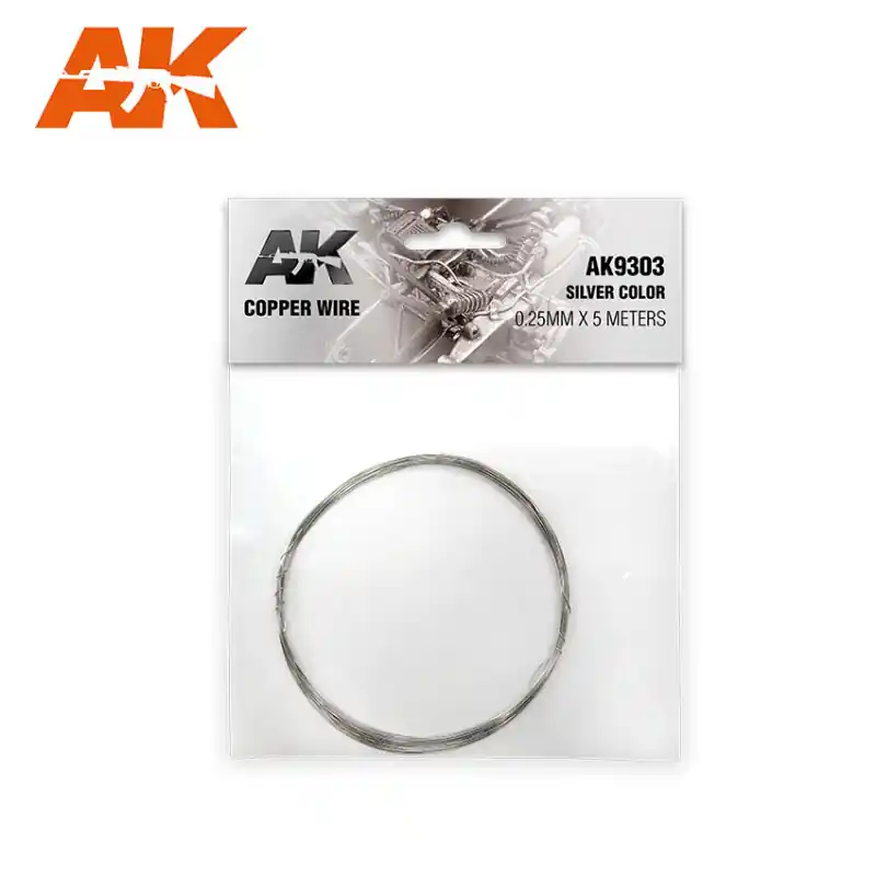 Alambre de cobre 0.25mm x 5 metros. Plata. AK INTERACTIVE AK9303 Solo Hoy