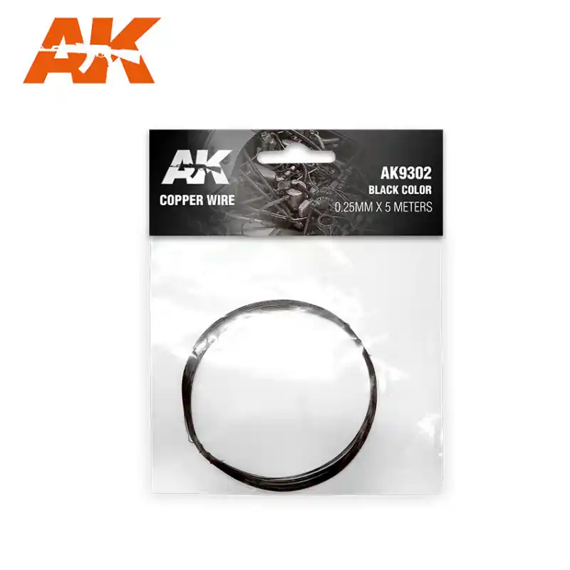 Alambre de cobre 0.25mm x 5 metros. Negro. AK INTERACTIVE AK9302 Barato