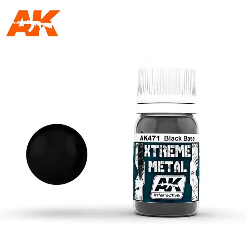 Base negra para pinturas Xtreme Metal, 30 ml. AK INTERACTIVE AK471 Artesanal