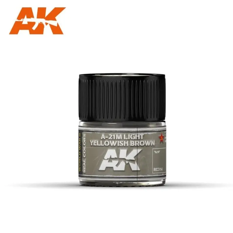 A-21M Marrón Amarillento Claro, 10ml. Real Colors. AK INTERACTIVE RC314 Tendencia