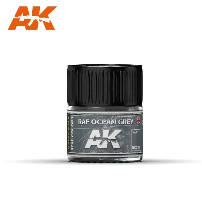 Última Versión RAF Gris Océano, 10ml. Real Colors. AK INTERACTIVE RC288