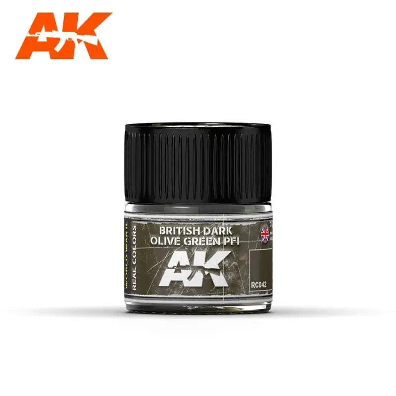Verde oliva oscuro británico PFI , 10ml. Real Colors. AK INTERACTIVE RC042 Ordenar Ahora Mismo