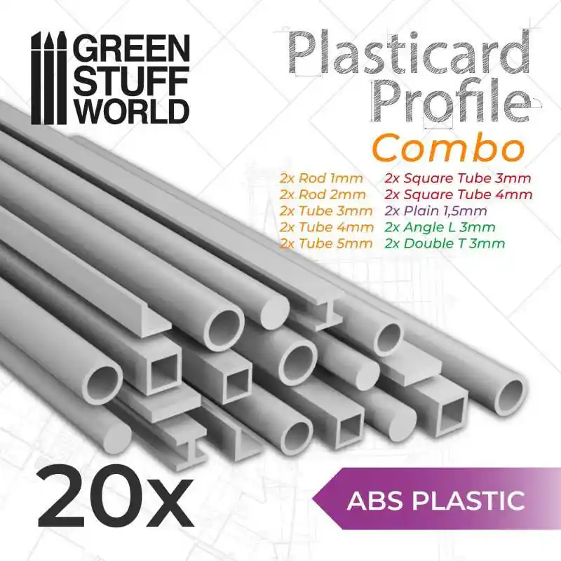 20 perfiles Plasticard. GREEN STUFF WORLD 366279 Exclusivo